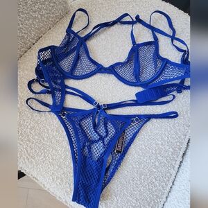 Blue Mesh Lingerie Set Victoria Secret